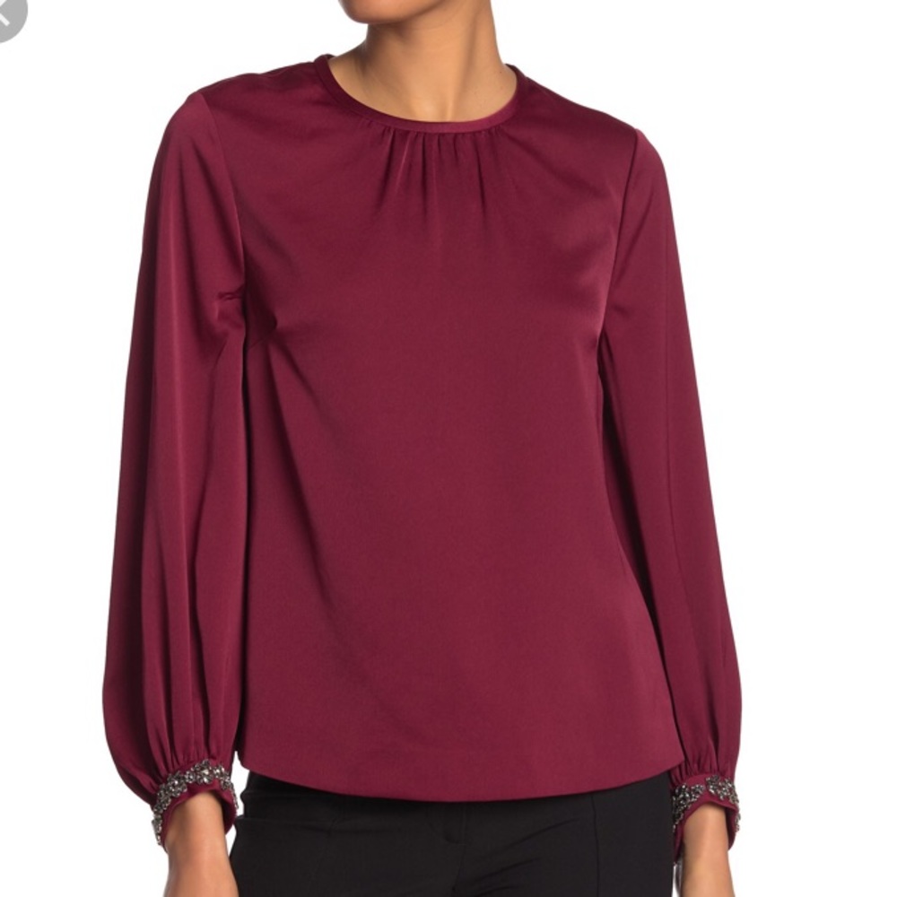 Ted Baker Juudy Embellished Sleeve Blouse NWOT